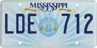 MS license plate LDE712