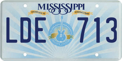 MS license plate LDE713