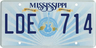 MS license plate LDE714