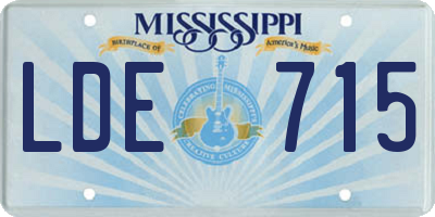 MS license plate LDE715