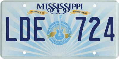 MS license plate LDE724