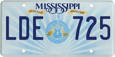 MS license plate LDE725