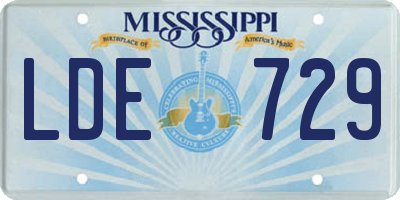 MS license plate LDE729