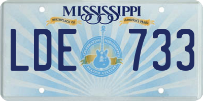 MS license plate LDE733