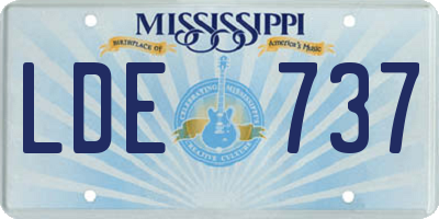 MS license plate LDE737
