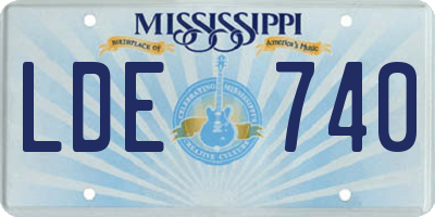 MS license plate LDE740