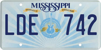 MS license plate LDE742
