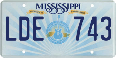 MS license plate LDE743