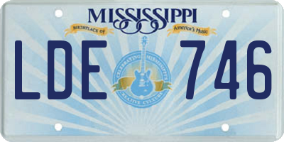 MS license plate LDE746