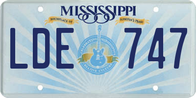 MS license plate LDE747