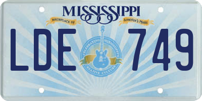 MS license plate LDE749