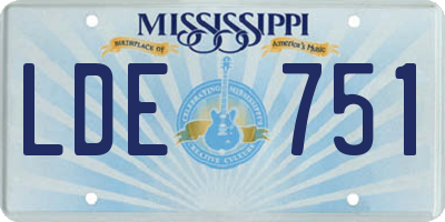 MS license plate LDE751