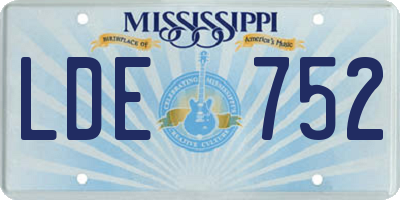 MS license plate LDE752
