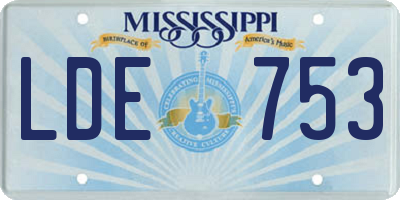 MS license plate LDE753