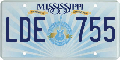 MS license plate LDE755