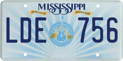 MS license plate LDE756