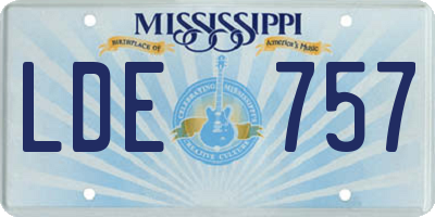 MS license plate LDE757