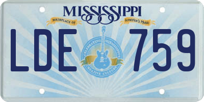 MS license plate LDE759