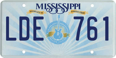 MS license plate LDE761