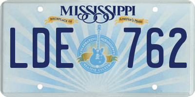 MS license plate LDE762