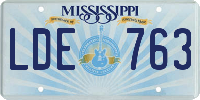 MS license plate LDE763