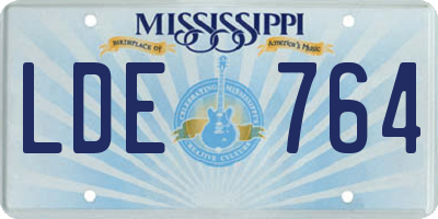 MS license plate LDE764