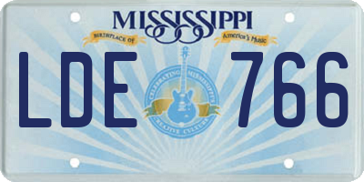 MS license plate LDE766
