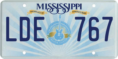 MS license plate LDE767