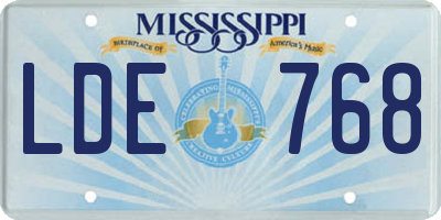 MS license plate LDE768