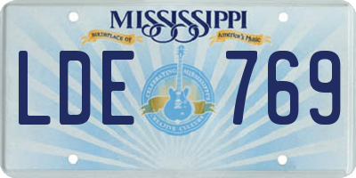 MS license plate LDE769