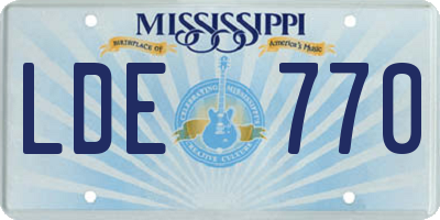 MS license plate LDE770