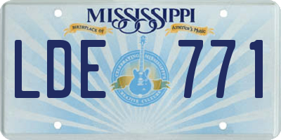 MS license plate LDE771