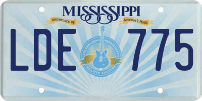 MS license plate LDE775