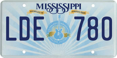 MS license plate LDE780