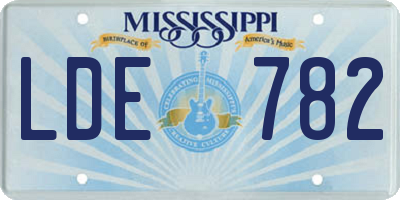 MS license plate LDE782
