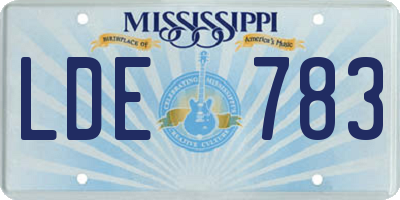 MS license plate LDE783