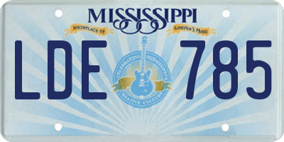 MS license plate LDE785