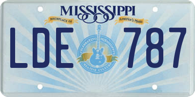 MS license plate LDE787