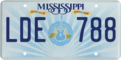MS license plate LDE788