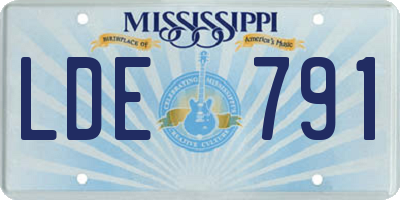 MS license plate LDE791