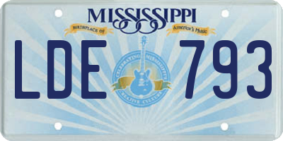 MS license plate LDE793