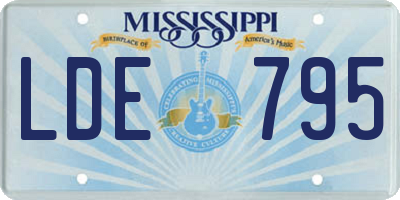 MS license plate LDE795