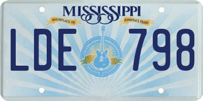 MS license plate LDE798