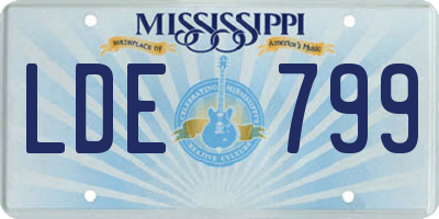 MS license plate LDE799