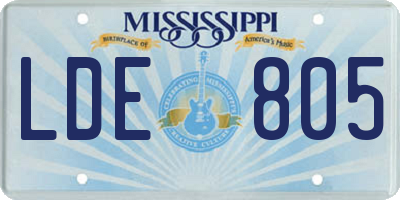 MS license plate LDE805