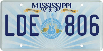 MS license plate LDE806