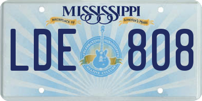 MS license plate LDE808
