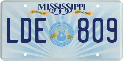 MS license plate LDE809