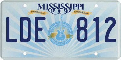 MS license plate LDE812