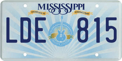 MS license plate LDE815